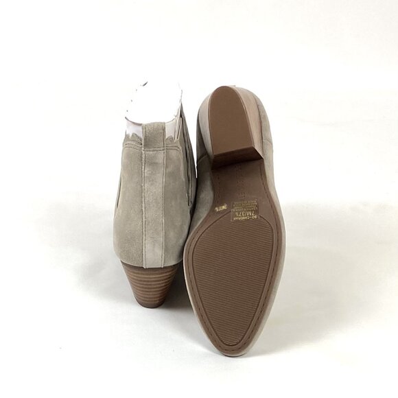 New Sole Society Candrah Cow Split Suede Leather Ankle Bootie , Mushroom 7 - Picture 6 of 10